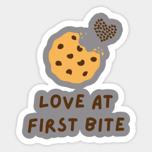 Cuter Love At First Bite Cookie T-Shirt Design Sticker